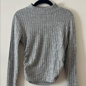 Commense Women’s Heather Gray Ribbed Turtleneck Sweater